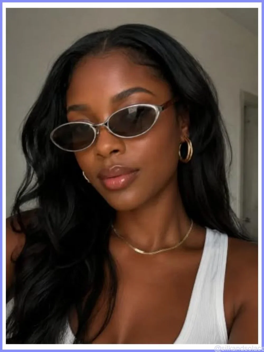 Silver Oval Y2K Retro Sunglasses UV400 Metal Frame Women